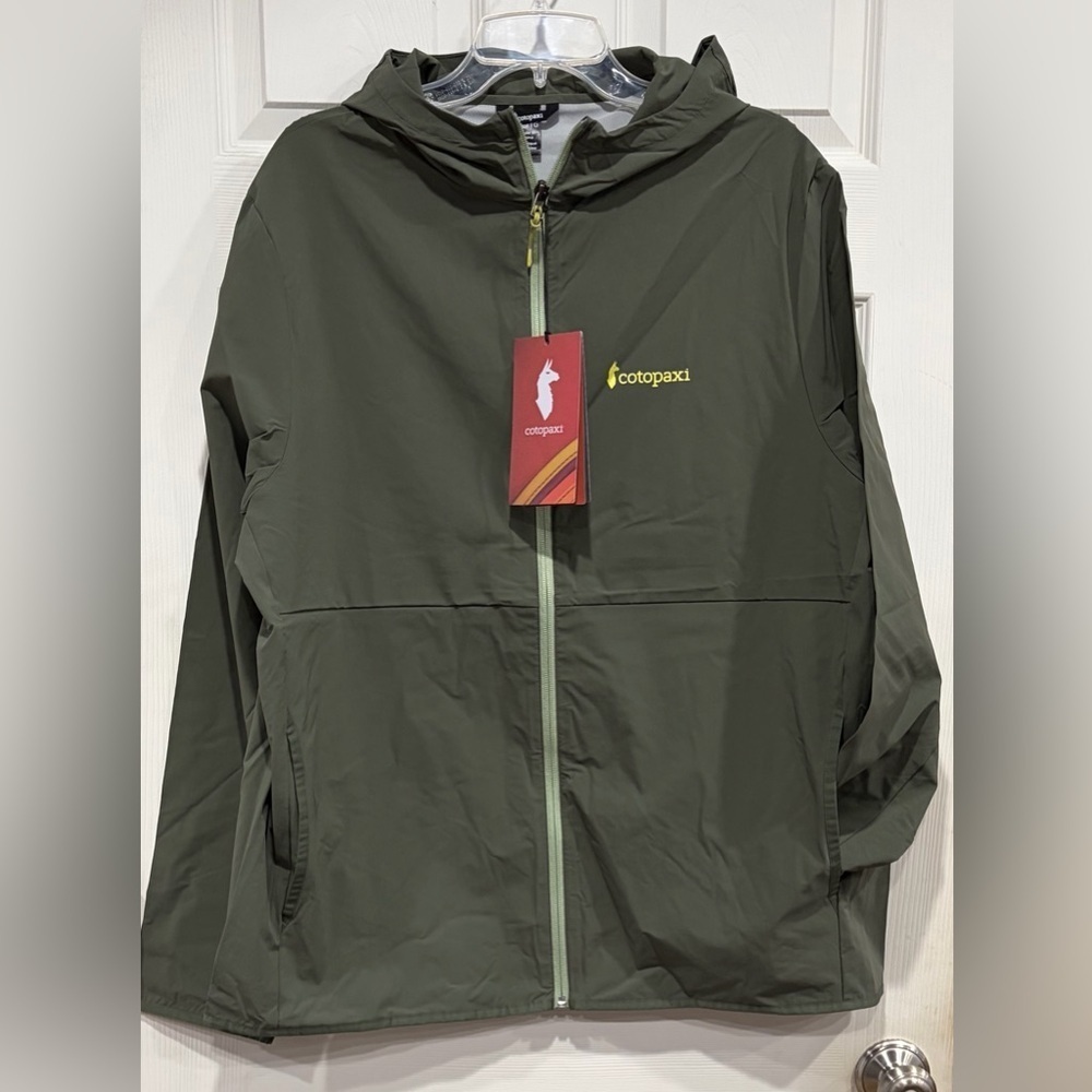 Cotopaxi Men's XL Vuelta Performance Windbreaker Fatigue Green Jacket UPF 50 NWT